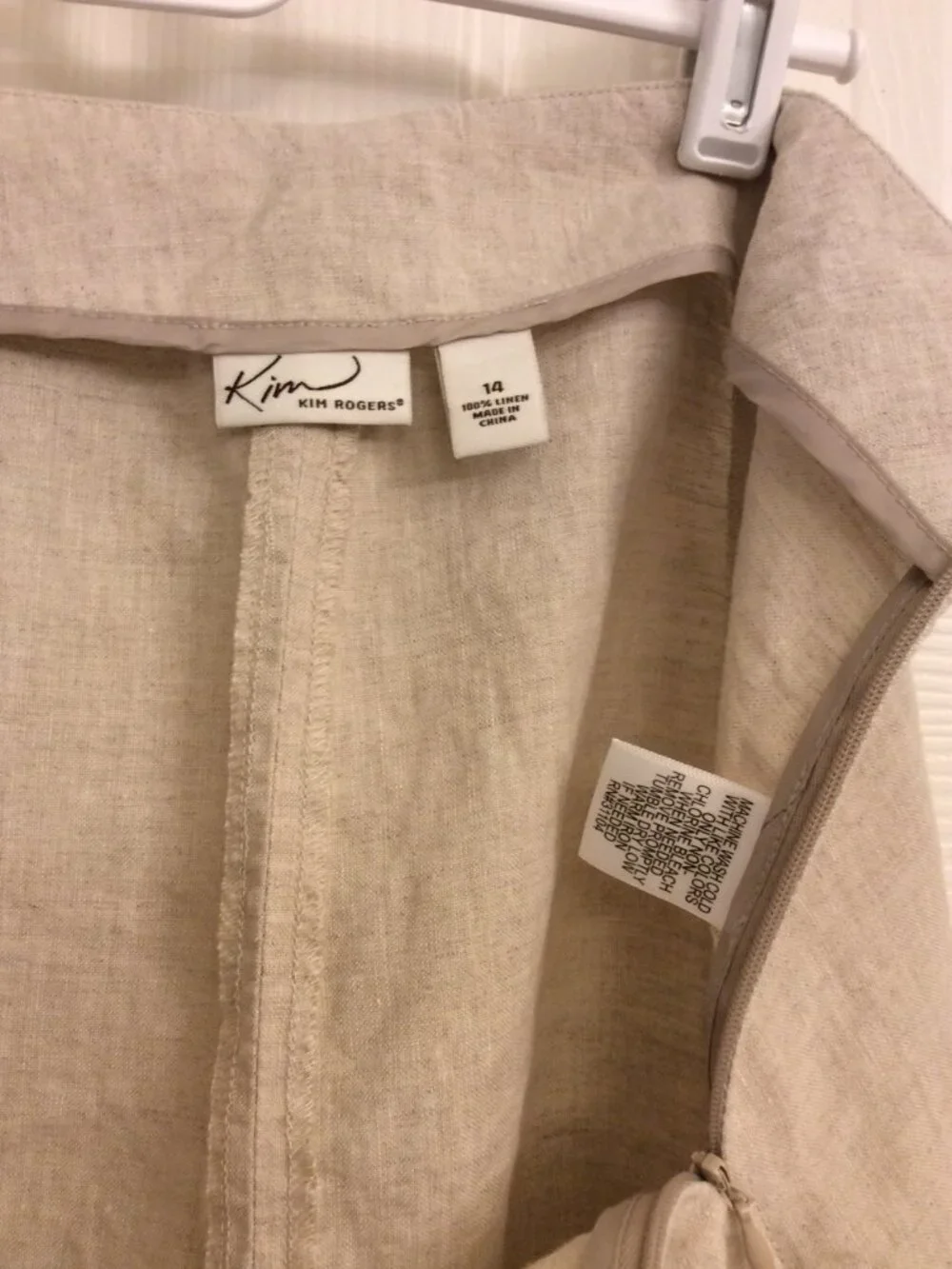Kim Rogers 100% Linen Skirt Size 14 Oatmeal – Long, Flowy, Great Condition - Picture 4 of 4